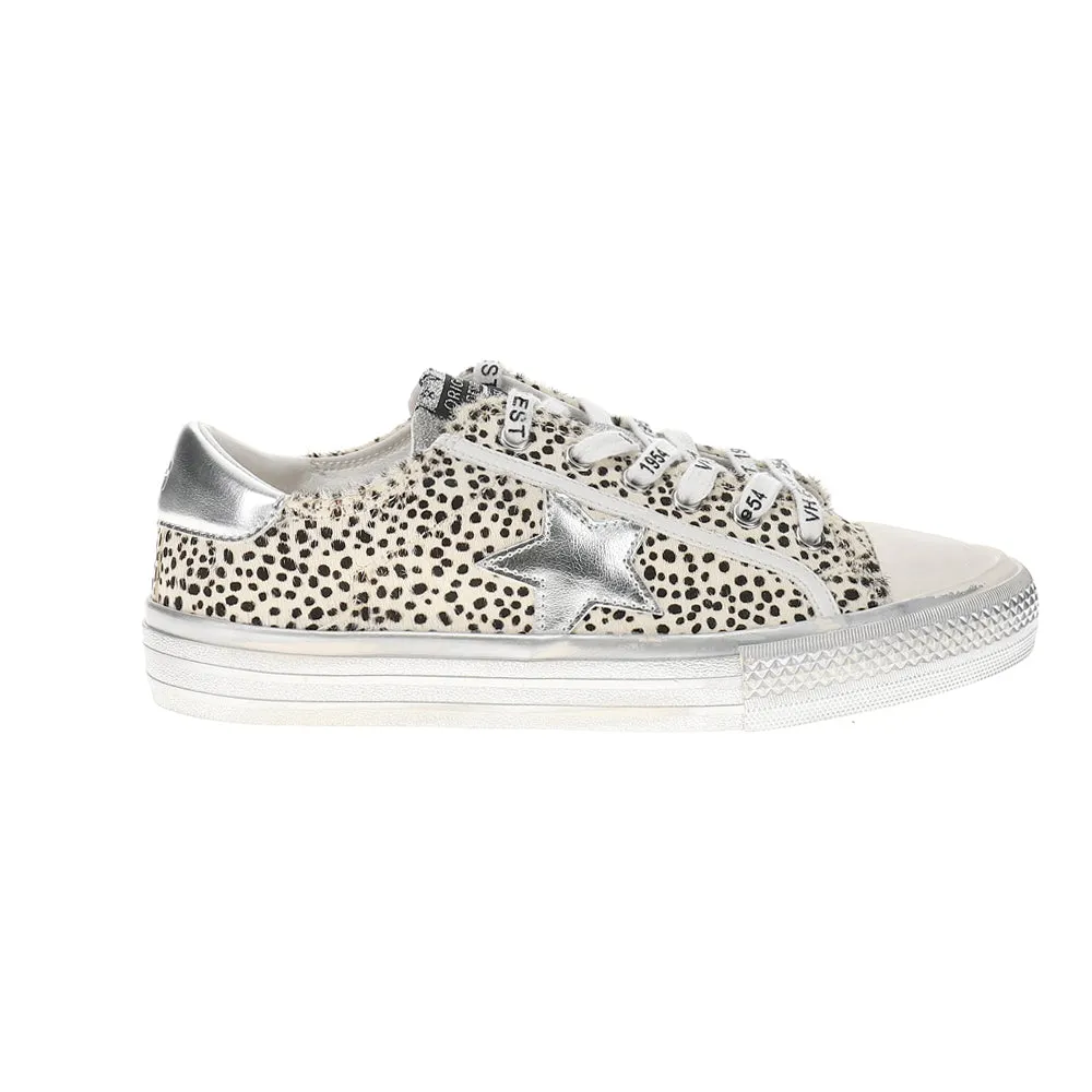 Alive Metallic Leopard Print Lace Up Sneakers