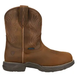 Anthem Shortie H20 Embroidery Round Toe Pull On Cowboy Boots