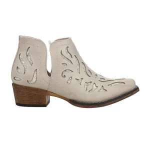 Ava Glitz Tooled-Inlay Snip Toe Pull On Cowboy Booties