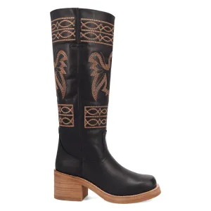 Avalon Embroidered Round Toe Pull On Cowboy Boots
