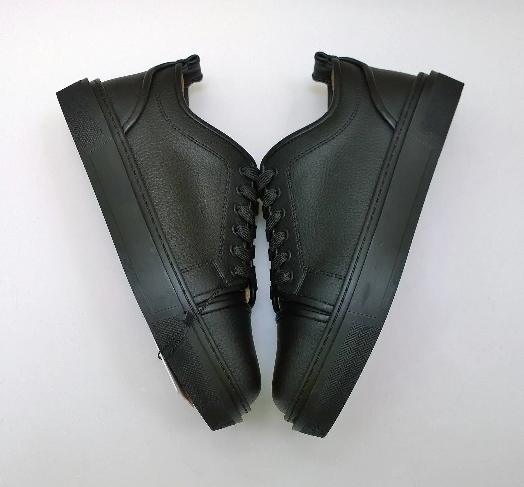 Christian Louboutin Adolon Junior Faux Leather Black Sneakers New in Box Ethical Vegan Shoes