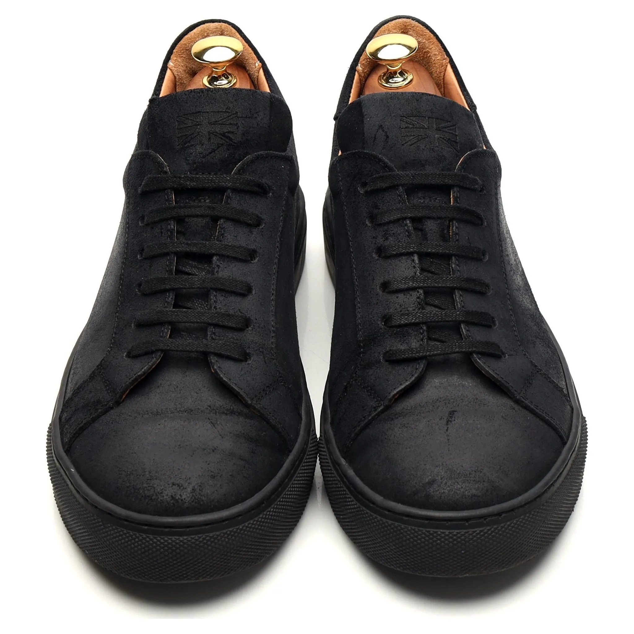 Goral 'Kelham' Black Waxy Leather Sneakers UK 10 F