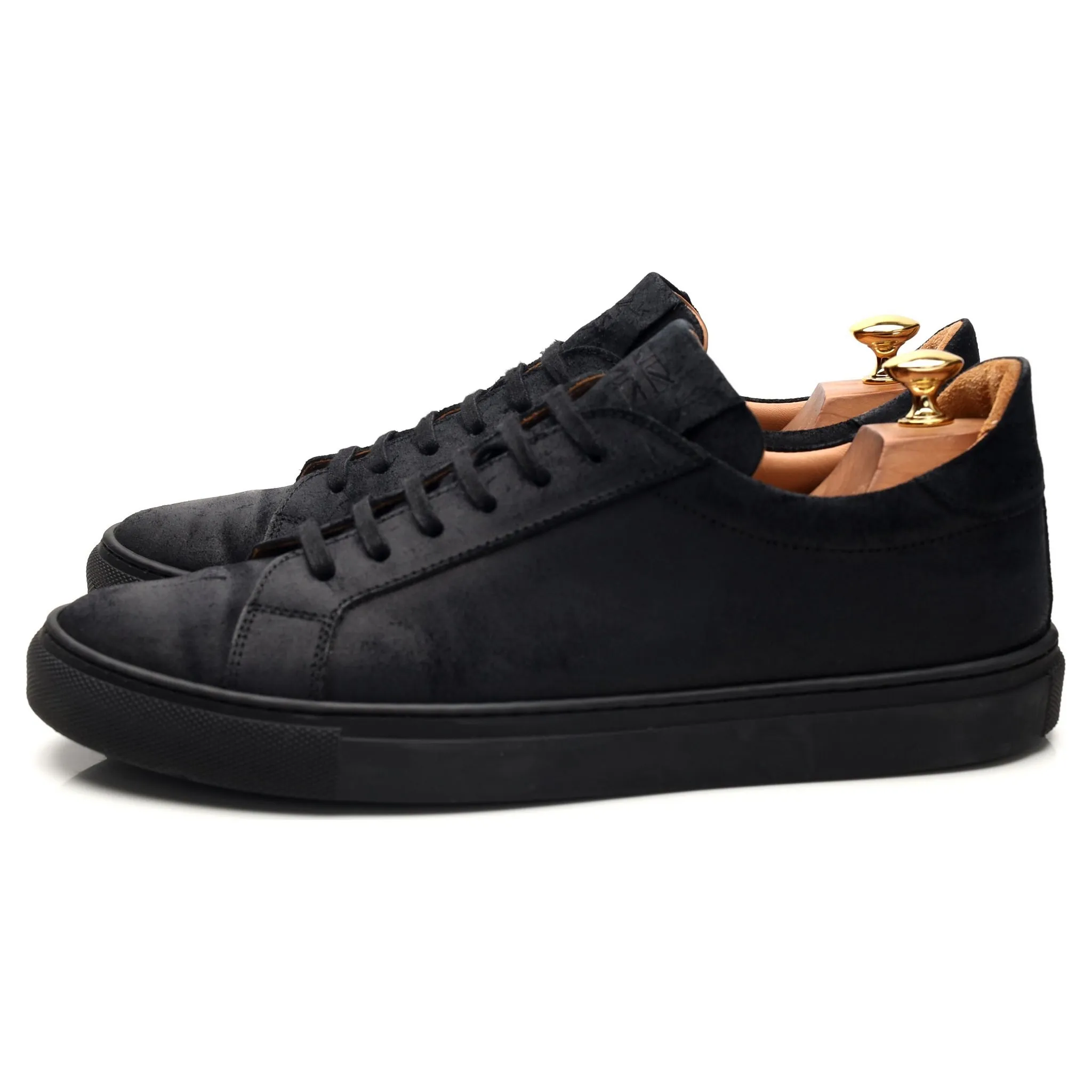 Goral 'Kelham' Black Waxy Leather Sneakers UK 10 F