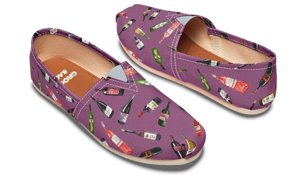 Wine Pattern Casual Shoes