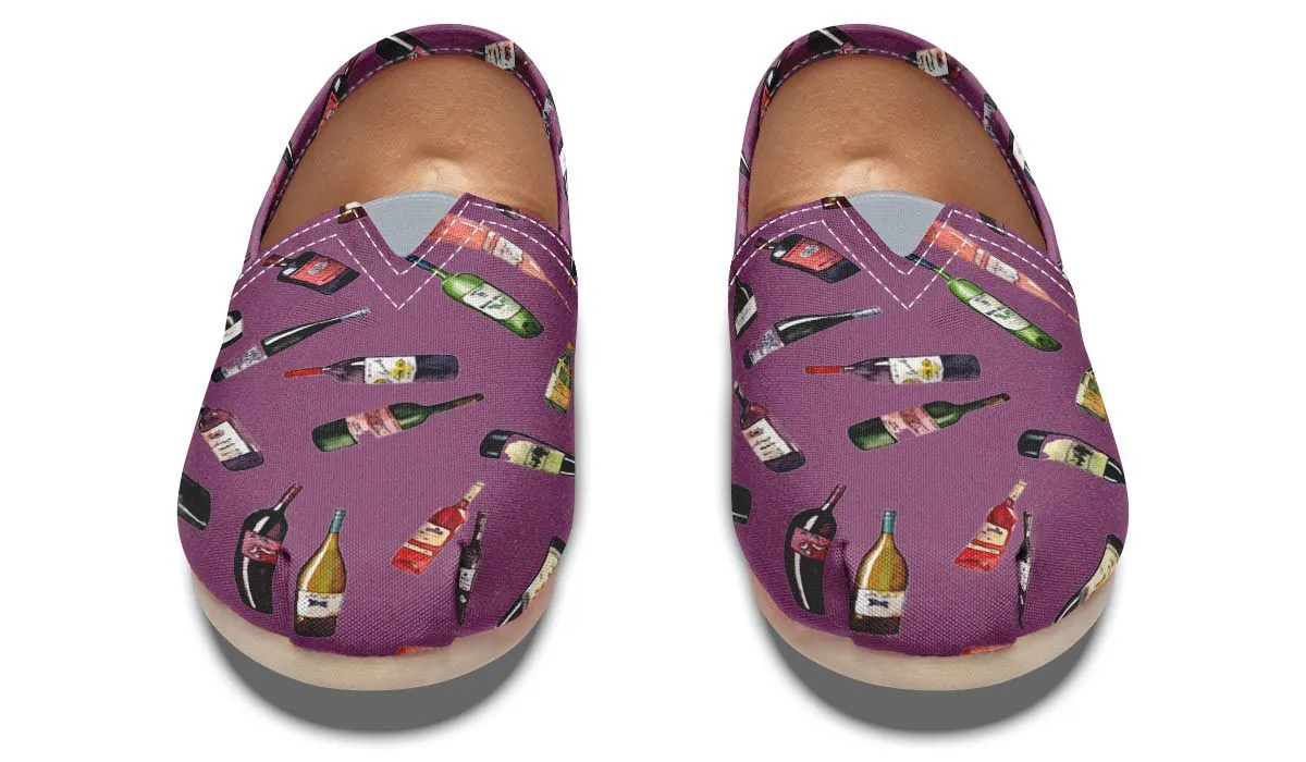 Wine Pattern Casual Shoes