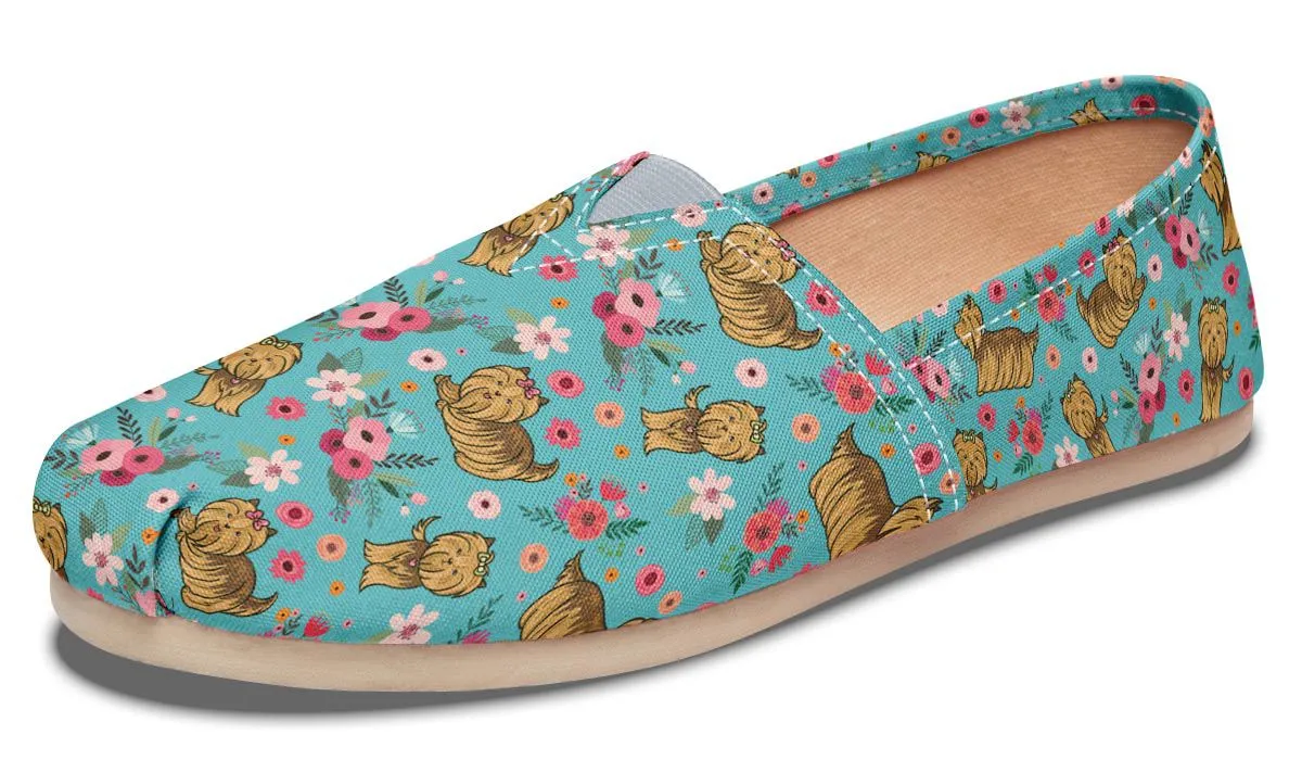 Yorkshire Terrier Flower Casual Shoes