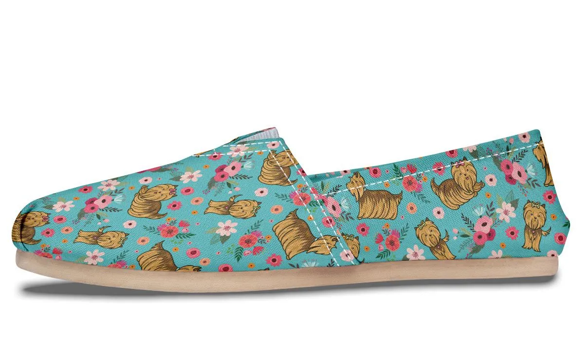 Yorkshire Terrier Flower Casual Shoes